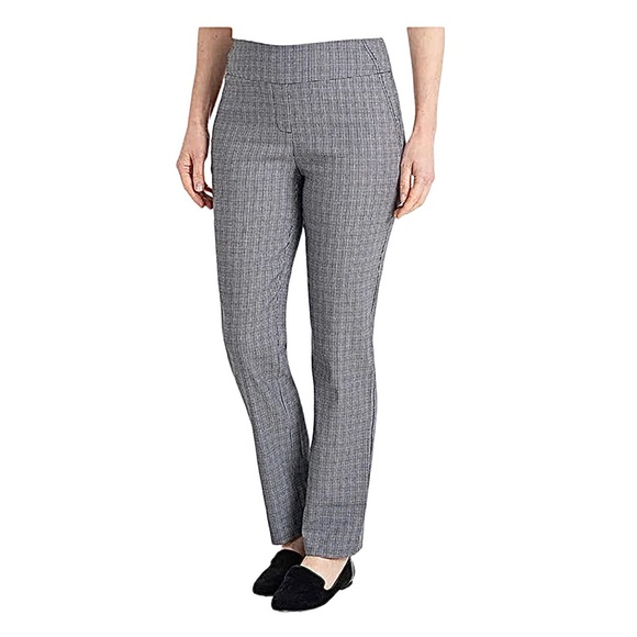 Hilary Radley Pants - Hilary Radley black grey off white plaid pull on tummy control pants size XXL